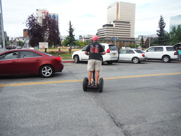 Lee Duquette on his Segway in Alaska